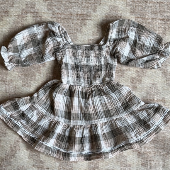 Jessica Simpson Checkered Puff Sleeve Gauze Dress size 2T - Picture 1 of 3